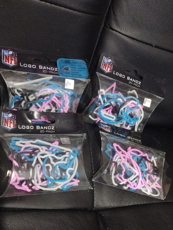 NFL Other - NFL Logo Bandz Assorted Pink, Blue, White, Black - 20-Pack 4 Packs
